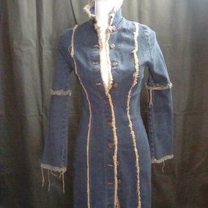 Woman Denim Blue long sleeve Dress